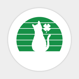 St Patricks Day Cat Lucky Shamrock Magnet